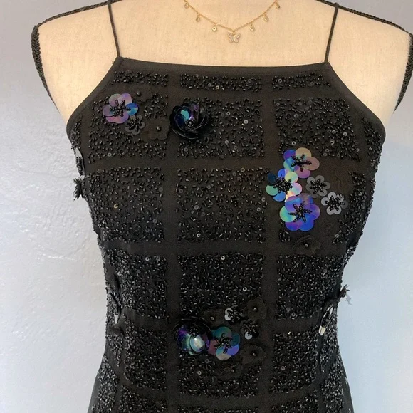 Aidan Mattox black designer dress